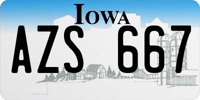IA license plate AZS667