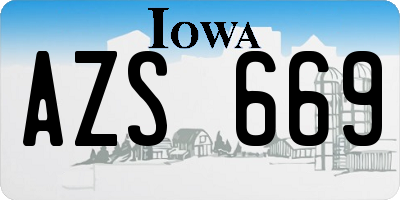 IA license plate AZS669