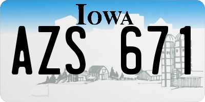 IA license plate AZS671