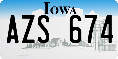 IA license plate AZS674