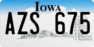 IA license plate AZS675