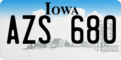 IA license plate AZS680
