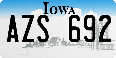 IA license plate AZS692