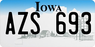 IA license plate AZS693