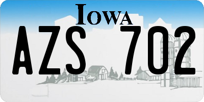 IA license plate AZS702
