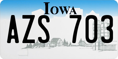 IA license plate AZS703
