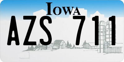 IA license plate AZS711