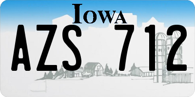 IA license plate AZS712