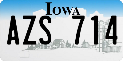IA license plate AZS714