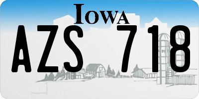 IA license plate AZS718