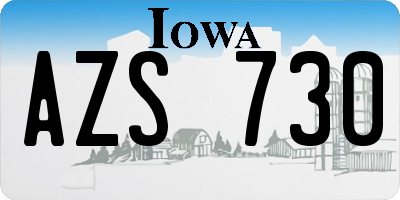 IA license plate AZS730