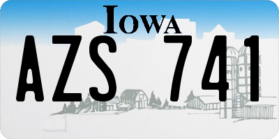 IA license plate AZS741