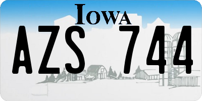 IA license plate AZS744