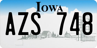 IA license plate AZS748