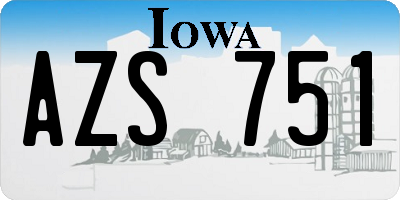 IA license plate AZS751