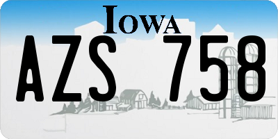 IA license plate AZS758