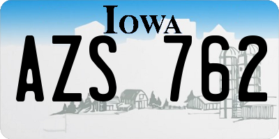 IA license plate AZS762