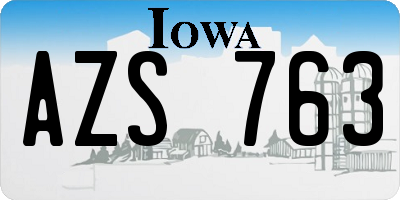 IA license plate AZS763