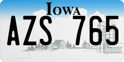 IA license plate AZS765