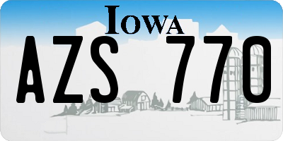 IA license plate AZS770