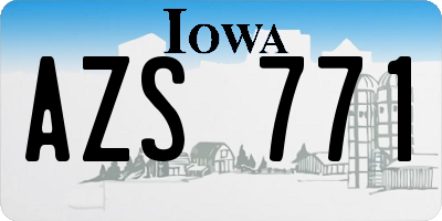 IA license plate AZS771