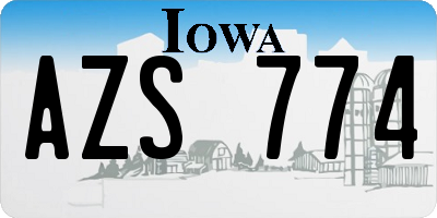 IA license plate AZS774
