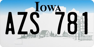 IA license plate AZS781