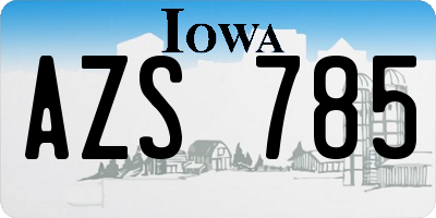 IA license plate AZS785