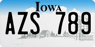 IA license plate AZS789