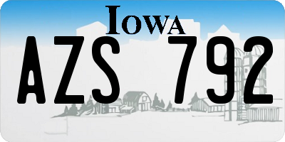 IA license plate AZS792