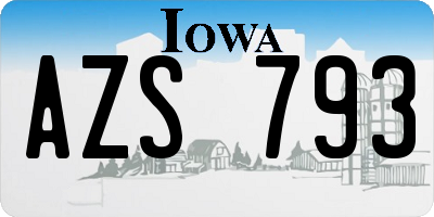 IA license plate AZS793