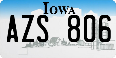 IA license plate AZS806