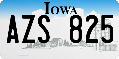 IA license plate AZS825