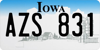 IA license plate AZS831