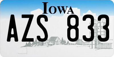 IA license plate AZS833