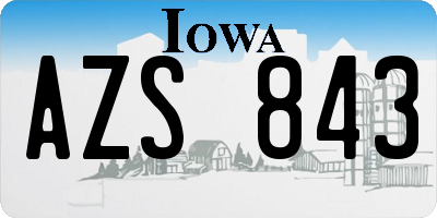 IA license plate AZS843