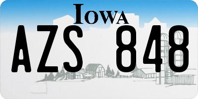 IA license plate AZS848