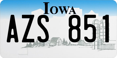 IA license plate AZS851