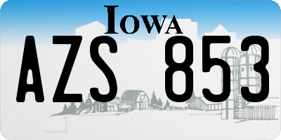 IA license plate AZS853