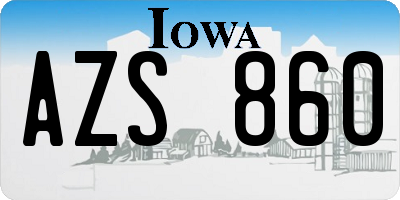 IA license plate AZS860