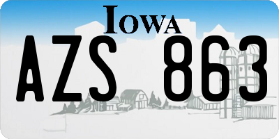 IA license plate AZS863