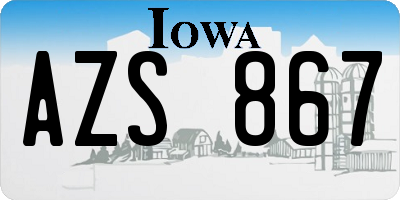 IA license plate AZS867