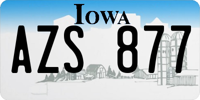 IA license plate AZS877
