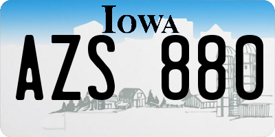 IA license plate AZS880