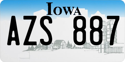 IA license plate AZS887