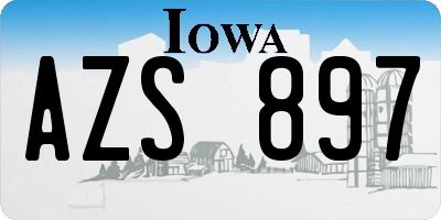 IA license plate AZS897