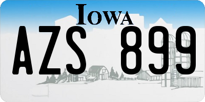 IA license plate AZS899