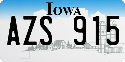 IA license plate AZS915