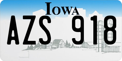 IA license plate AZS918