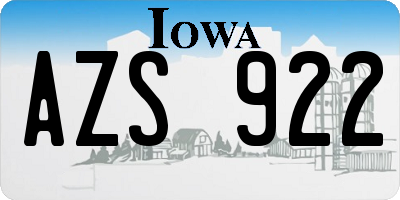IA license plate AZS922
